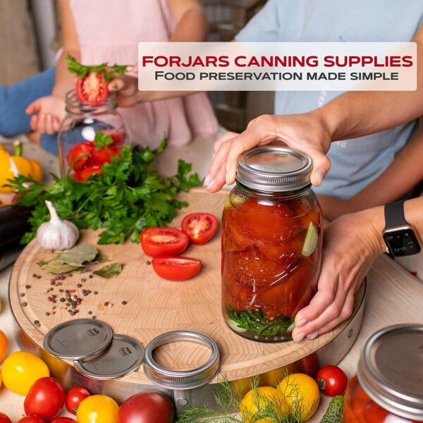 FORJARS - Canning Lids Regular Mouth, 24-Pack – Create Airtight Seals on Mason Jars to Preserve - Image 2