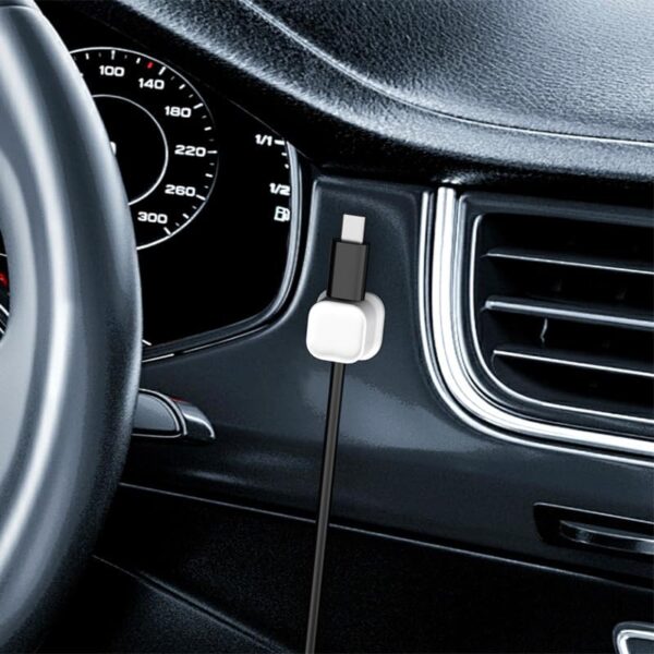 12 Pack Magnetic Cable Clip Clips, Under Desk Cable Management,Thusleeve Adhesive Cord Clip Storage Box for Home - Image 2