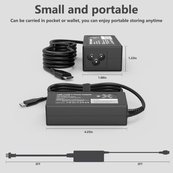 Universal Chromebook Charger-45W USB-C Power Adapter for HP Laptop Charger,Lenovo,Dell,Acer and More,Fast Charging - Image 4