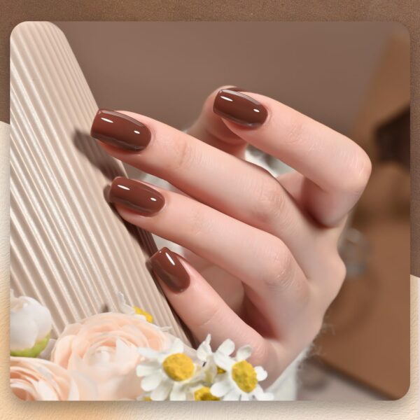 GAOY Brown Gel Nail Polish, 16ml Soak Off Gel Polish, UV Light Cure for Nail Art DIY Manicure at Home - Image 4
