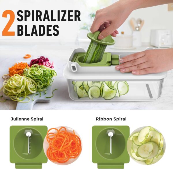 Mueller Pro-Series V Blade Veggie Chopper, Egg Slicer, Spiralizer, Dicer, Cutter, Food Chopper, Gifts for Mom, Kitchen - Image 4