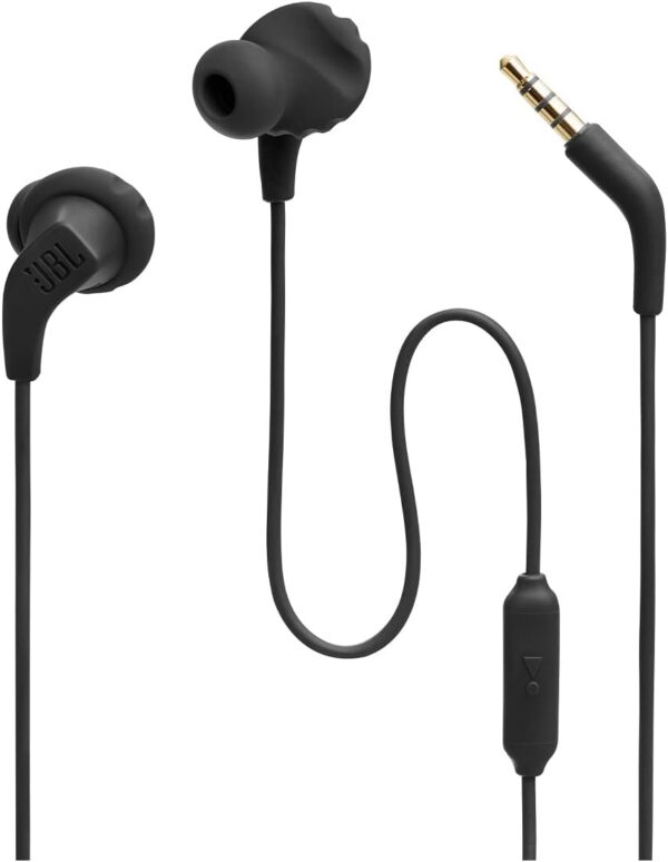 JBL Endurance Run 2 Wired - Waterproof Wired Sports in-Ear Headphones, Pure Bass Sound, Hands