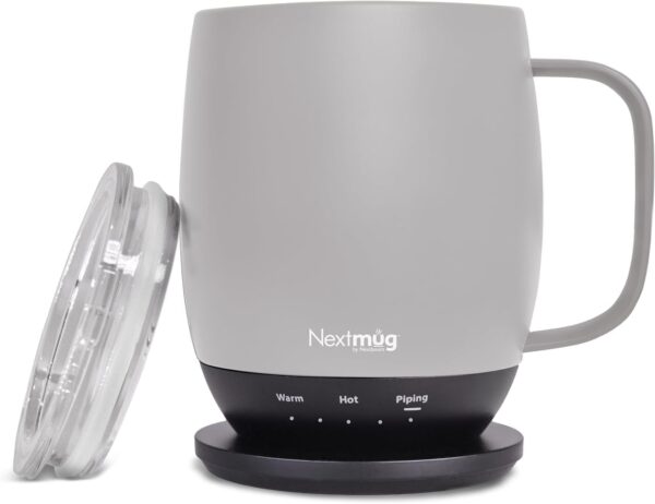 Nextmug - Temperature-Controlled, Self-Heating Coffee Mug (Almond 14 oz.)  Coffee Mug (Almond 14 oz.) - Image 2