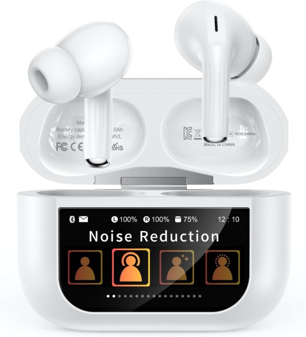 Multifunctional Touch Screen, ANC/ENC Noise Cancelling Headphones with 48H Playtime, Bass Stereo Sound