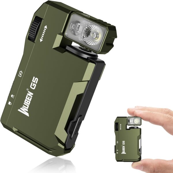 WUBEN G5 Rechargeable EDC Flashlight, Powerful RGB Flashights, 400 Lumens Portable Flat Mini