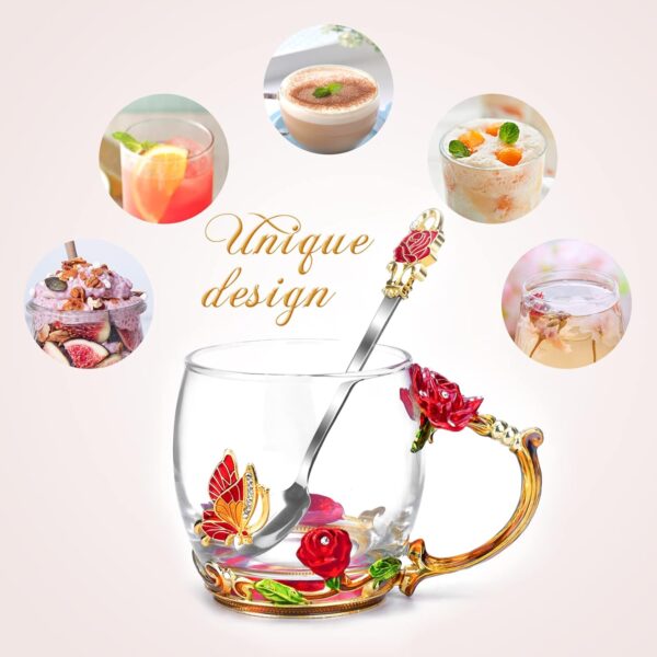 OEAGO Gifts for Mom Women Mothers Day Glass Coffee Enamels Mug Best Birthday Valentines Gifts for Her - Image 3