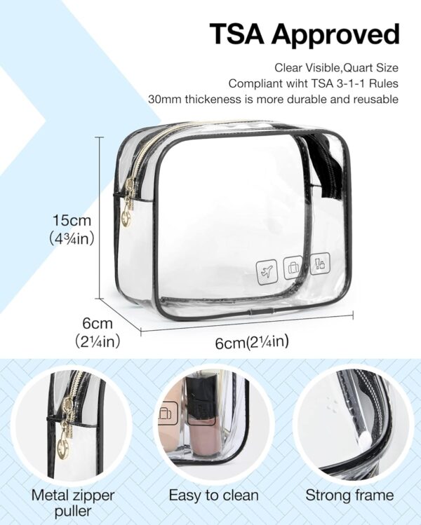BAGSMART Toiletry Bag Hanging Travel Makeup Organizer with TSA Approved Transparent Cosmetic Bag - Image 4