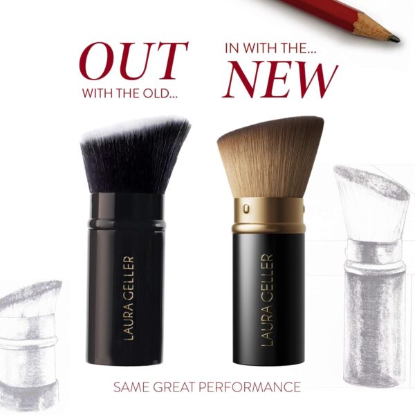 LAURA GELLER NEW YORK Retractable Black Kabuki Brush for Liquid, Cream and Powder Face Makeup - Image 2