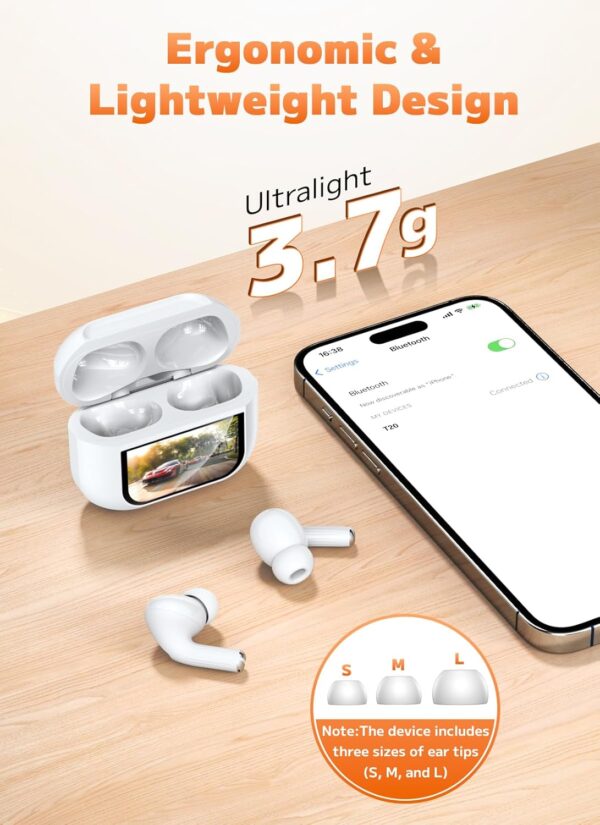 Multifunctional Touch Screen, ANC/ENC Noise Cancelling Headphones with 48H Playtime, Bass Stereo Sound - Image 3