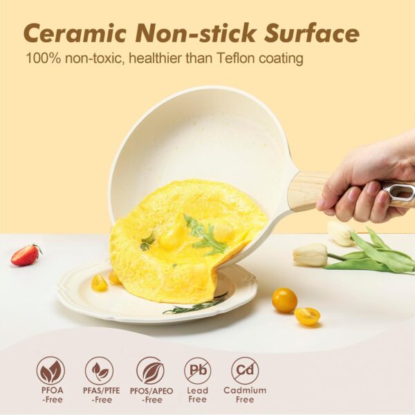 SENSARTE Ceramic Cookware Sets, Pots and Pans Set Non stick, 14-Piece Induction Cookware, Non toxic - Image 4