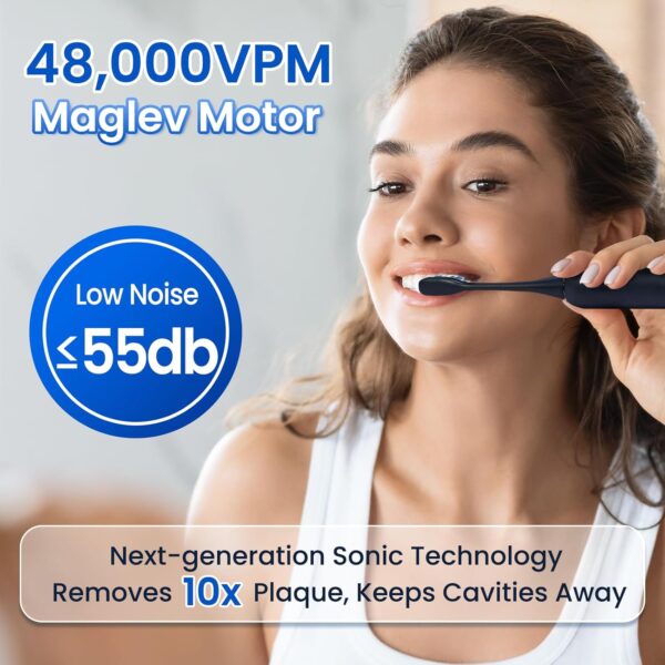 Sonic Electric Toothbrush for Adults Teens: 180 Days Battery Life, 48000VPM Motor 5 Cleaning Modes - Image 3