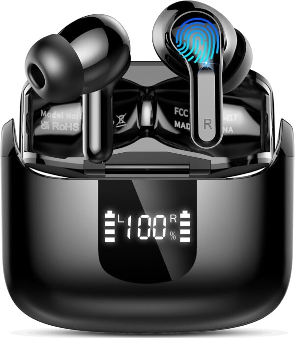 Wireless Earbuds, Bluetooth Headphones 2025 NEW Ear Buds 40H Bass Stereo in-Ear Earphones ENC Noise