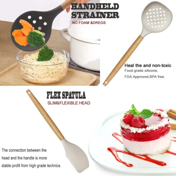 Kitchen Utensils Set- 35 PCs Cooking Utensils with Grater,Tongs, Spoon Spatula &Turner Made of Heat - Image 3