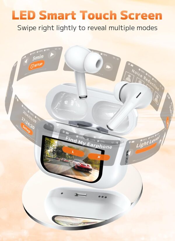 Multifunctional Touch Screen, ANC/ENC Noise Cancelling Headphones with 48H Playtime, Bass Stereo Sound - Image 4