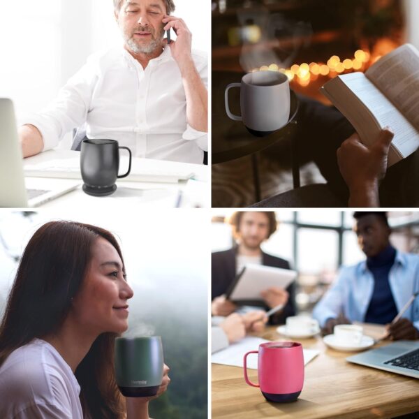 Nextmug - Temperature-Controlled, Self-Heating Coffee Mug (Almond 14 oz.)  Coffee Mug (Almond 14 oz.) - Image 4