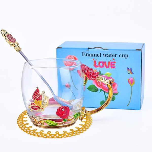 OEAGO Gifts for Mom Women Mothers Day Glass Coffee Enamels Mug Best Birthday Valentines Gifts for Her - Image 4