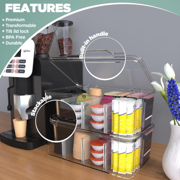 Utopia Home 3 Pack Tea Bag Organizer - Stackable Tea Bag Storage Organizer with Lid - Tea bag holder For Kitchen Organizers - Image 3