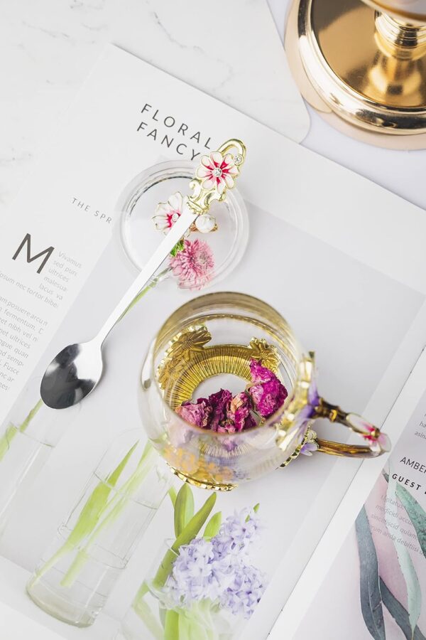 Luka Tech Mothers Day Gifts For Mom,Mom Gifts From Daughter Son,Daisy Flower Glass Tea Cups Best Mom - Image 4