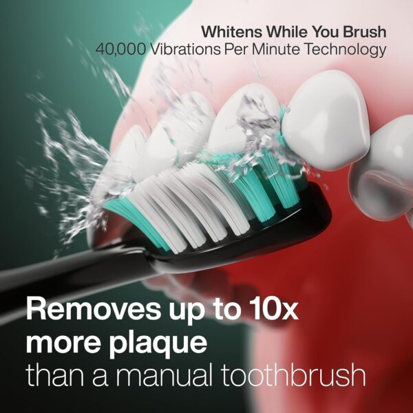 Aquasonic Black Series Ultra Whitening Toothbrush – ADA Accepted Electric Toothbrush- 8 Brush Heads & Travel Case – 40,000 - Image 2