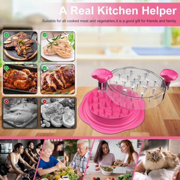 Chicken Shredder Large Chicken Breast Shredder Tool Twist with Brush&Fork, Visible Meat Shredder Machine, Anti-Slip Strip - Image 3