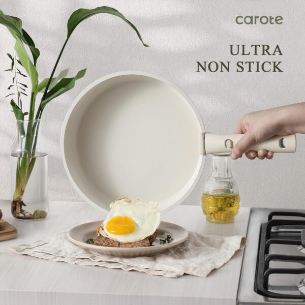 CAROTE Pots and Pans Set Non Stick, 15pcs Cookware Sets, Dishwasher/Oven/Fridge Safe, Kitchen Set, Space Saving Pots Set - Image 3