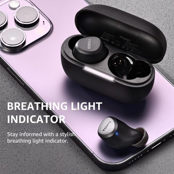 TOZO A1 Wireless Earbuds Bluetooth 5.3 Light Weight in Ear IPX5 Waterproof Headphones 2 Mic for AI Calls, - Image 4